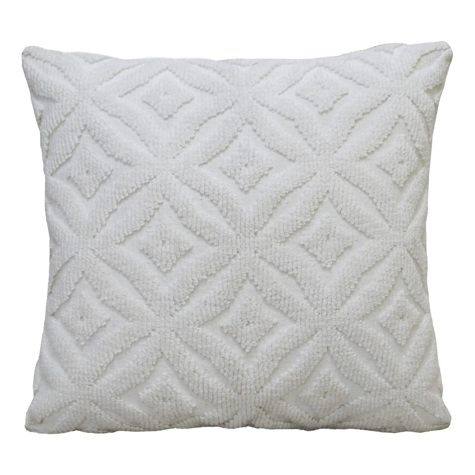 Vibhsa white textured decorative pillow